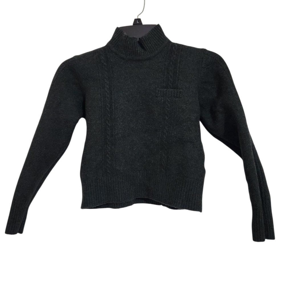 Vintage Evan Picone Merino Wool Mock Neck Cropped Sweater Forest Green Size XS-S